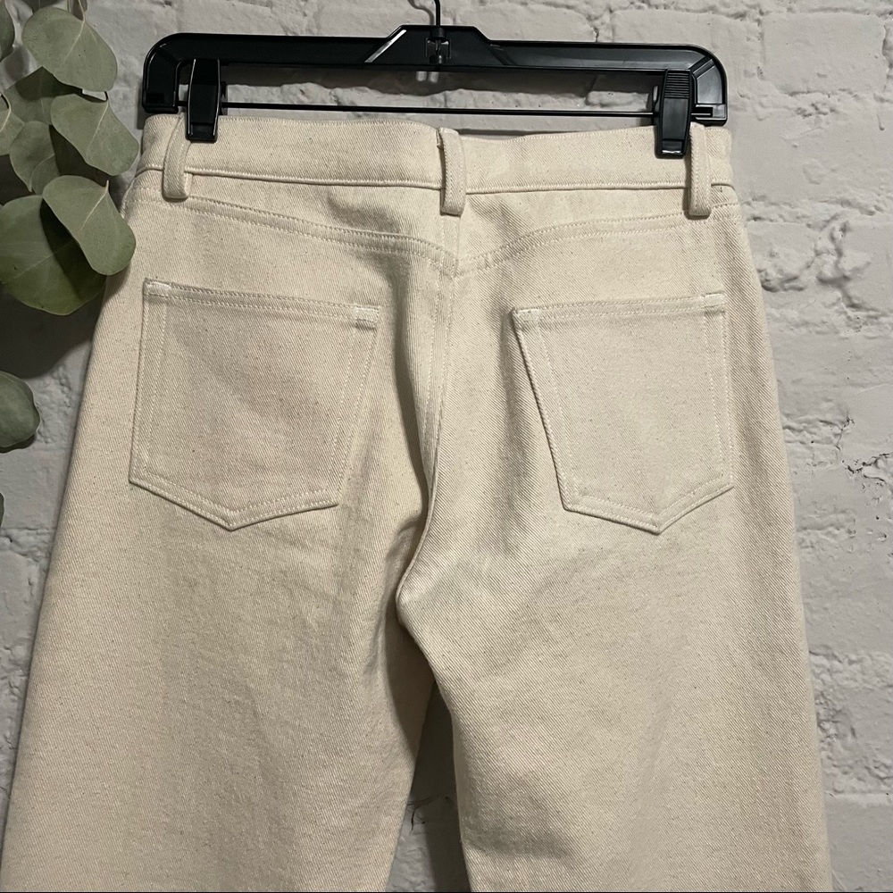 Cream Canvas Straight Leg Pants - Picture 5 of 6